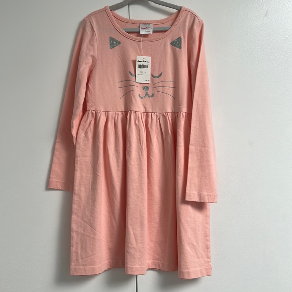 NWT Hanna Andersson. Pink kitty, sparkly tunic. Size 5. 110 cm.